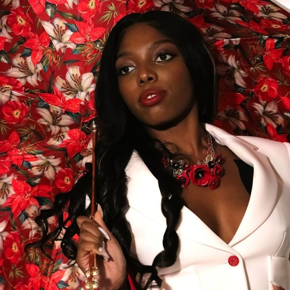 Red Floral Umbrella